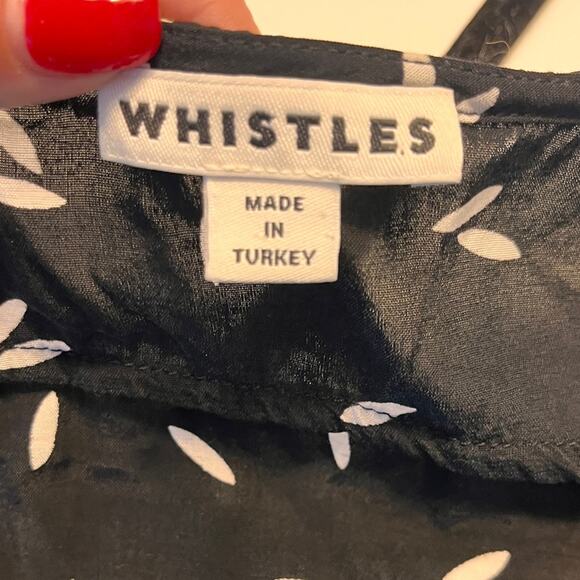 Whistles black and White Camila Button Down Jumpsuit Size 6 - Picture 7 of 10